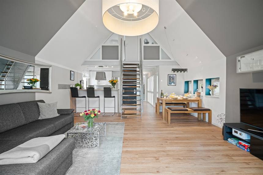 Wohnzimmer der Ferienwohnung Seekretzer